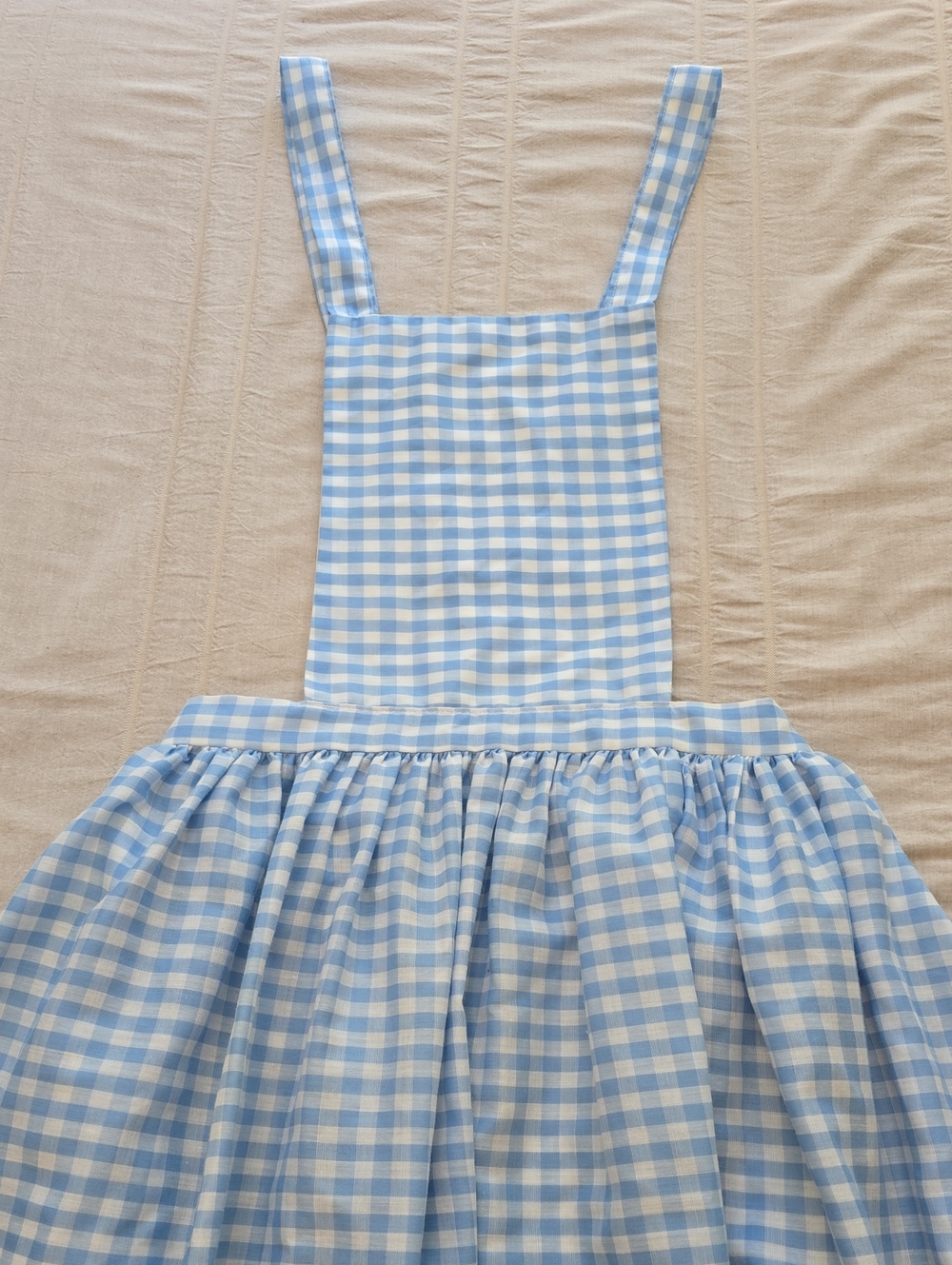 Blue Gingham Pinafore Jumper Women's Medium (See Measurements & Notes)